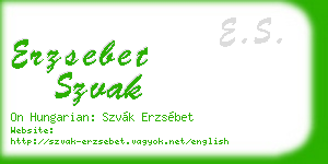 erzsebet szvak business card