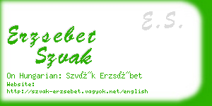 erzsebet szvak business card